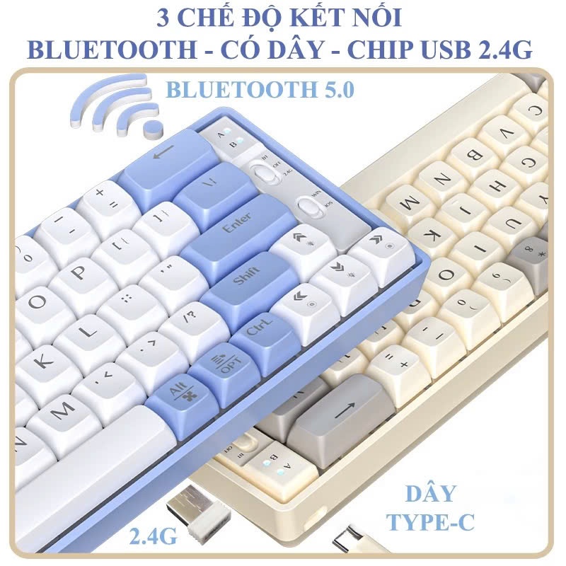 Bàn phím cơ không dây LANGTU GK65, goldenswitch HOTSWAP 3 chế độ kết nối, hỗ trợ Win/Mac | BigBuy360 - bigbuy360.vn
