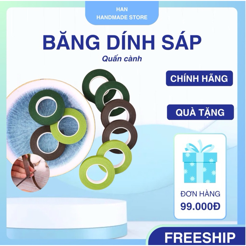 Băng dính sáp quấn cành hoa giả
