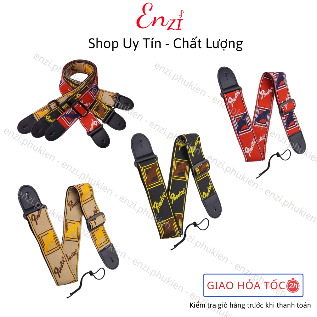 Dây đeo Fender đàn guitar acoustic classic guitar bass ghita điện phối hình dày dặn chắc chắn Enzi