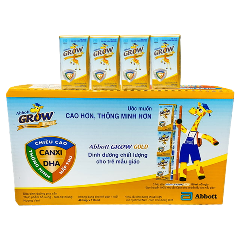 [Combo 3 lốc] Sữa pha sẵn Abbott Grow 110ml