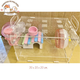 Chuồng hamster - Lồng hamster mica 30 x 20 x 20 cm