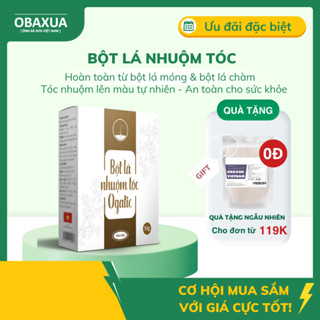 Bột Lá Nhuộm Tóc Ogatic - Màu Nâu Đỏ , Màu Nâu , Màu Đen - Chiết xuất 100% bột lá Móng- NHUỘM TÓC ĐƠN GIẢN-TẠI NHÀ