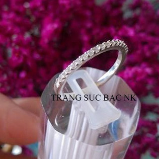 Nhẫn 1 hàng đá đơn giản, bạc ta