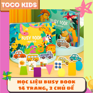  Học liệu bóc dán thông minh Busy Book Montessori 14 trang sử dụng nhiều lần cho bé từ 3 tuổi 