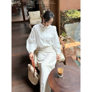 [RÁCH STORE] Áo Kiểu - Cổ Sen - Chiết Tay - Tay Dài Phồng