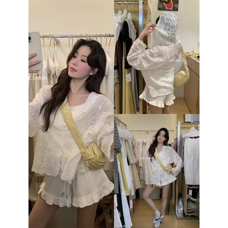 𝐢𝐦𝐜𝐡𝐢𝐜 | Áo Khoác Boi Thêu The Limon Phong Cách Hàn Quốc Thời Trang Nữ