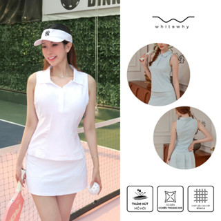 Set bộ đồ váy thể thao nữ cao cấp WHITEWHY MiraSet áo polo mix chân váy pickleball golf cầu lông tennis bóng bàn