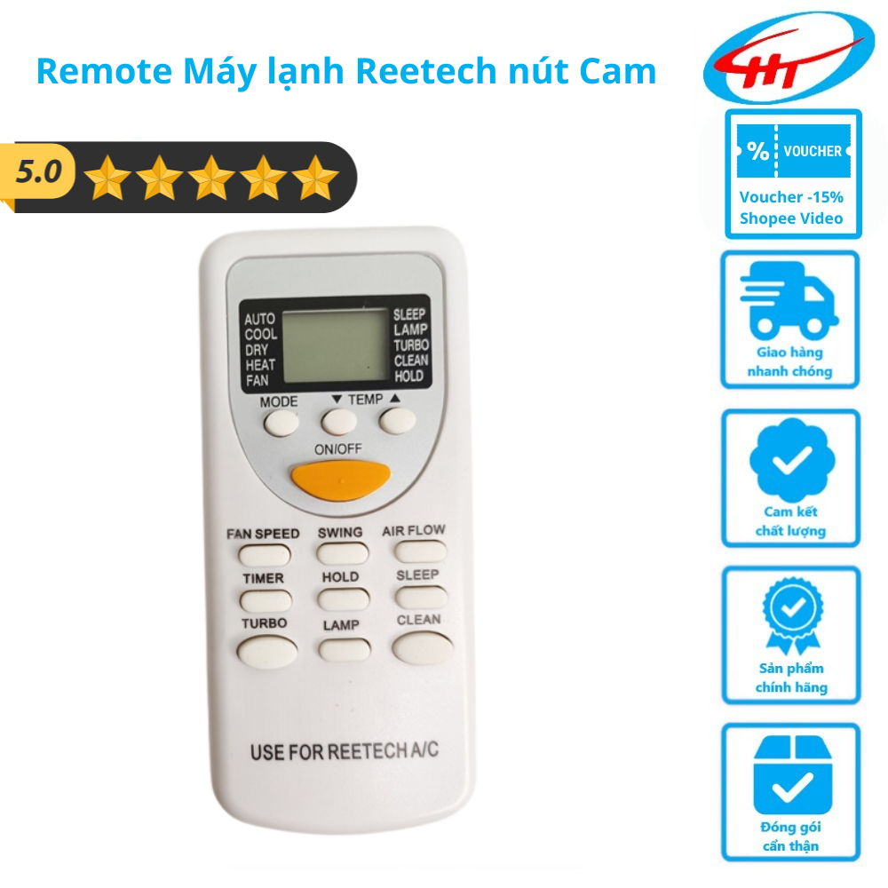 [Tặng kèm Pin] Remote Máy Lạnh REETECH - Remote điều hòa Chính hãng