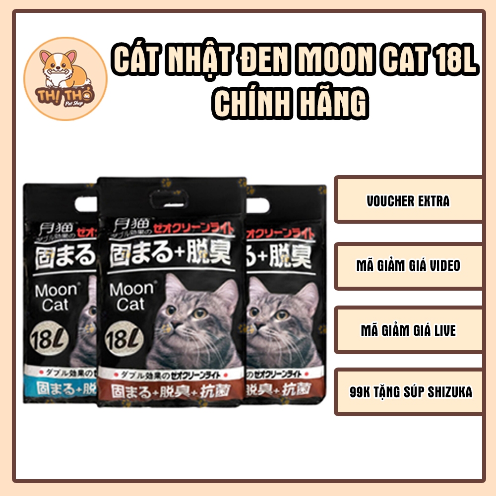 [18L] Cát vệ sinh cho mèo nhật đen Nhật Bản Moon Cat 18L - Gold Pets Shop