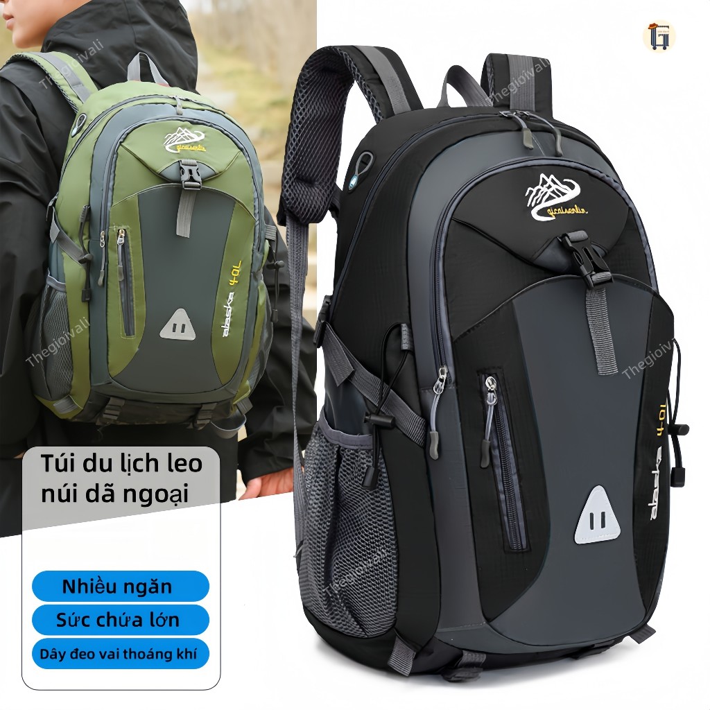 Túi du lịch leo núi dã ngoại, Balo đi học nam nữ,Nhiều ngăn và sức chứa lớn