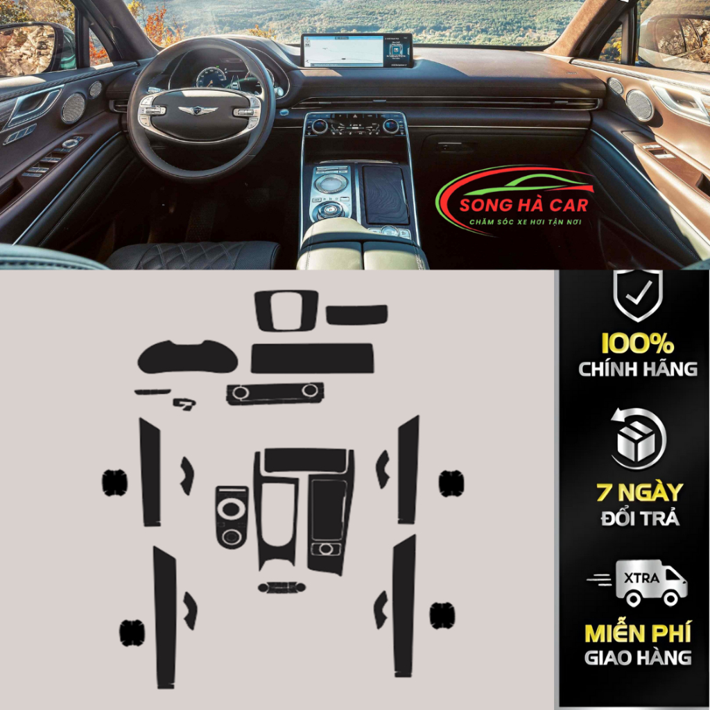 Genesis GV80 2021 Full bộ nội thất tặng dán hõm cửa Dán PPF bảo vệ nội thất, chống xước