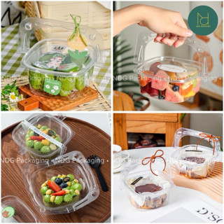  50 Hộp Nhựa Quai Xách Trong Suốt HY901 đựng chè trái cây bánh mousse tiramisu xinh xắn 