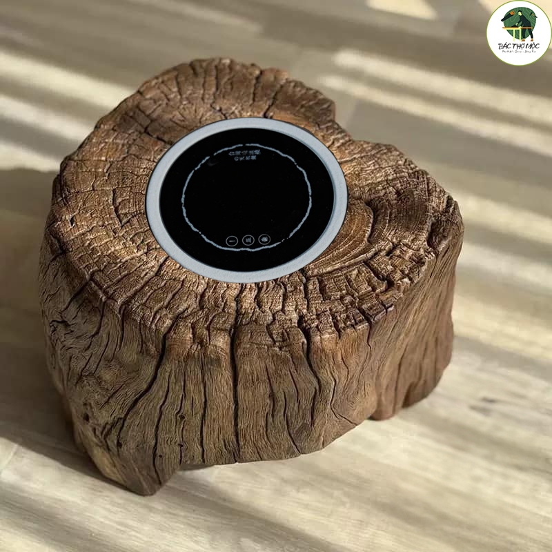 Bếp Hồng Ngoại Gỗ Lũa Đun Ấm Trà Decor Bàn Trà, Khúc Gỗ Lũa Gắn Bếp Hồng Ngoại - Bác Thợ Mộc