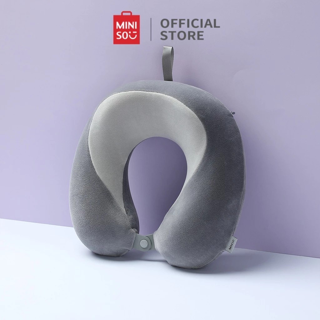 Gối kê cổ MINISO hình chữ U bằng mút hoạt tính Gối kê cổ người lớn Gối kê cổ du lịch, ô tô sang trọn