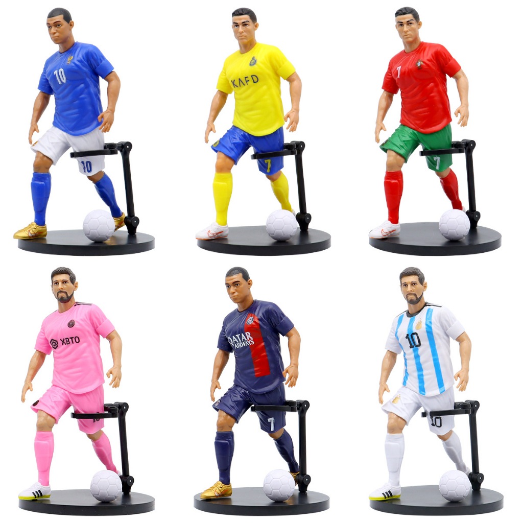 Mô Hình Lắp Ghép Cầu Thủ Bóng Đá Nổi Tiếng Ronaldo, Messi, Mbappe Cao 19cm, Bộ Sưu Tập Cầu Thủ Nổi T