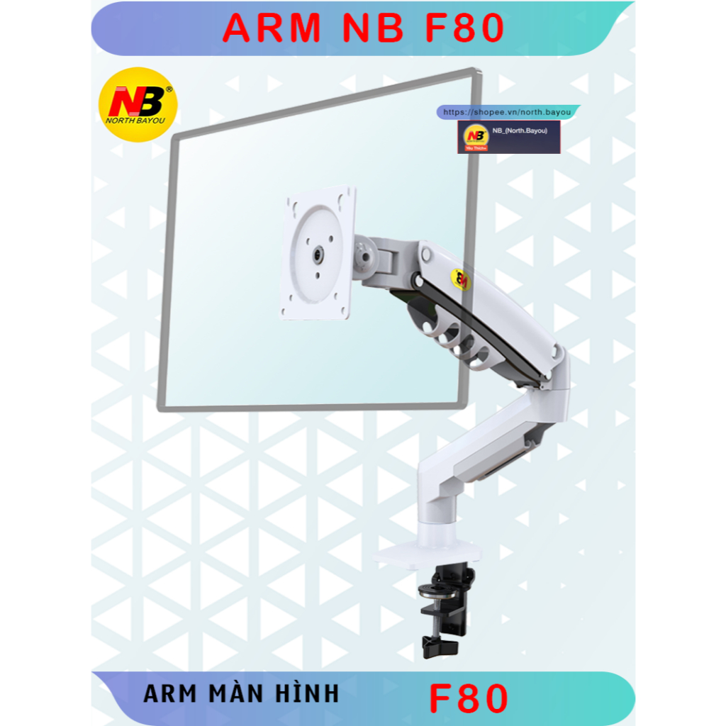 F80 [Màn Hình 17" - 30"] / Giá Treo Màn hình máy tính/ Tay treo màn hình/ [Cao cấp] NB North Bayou