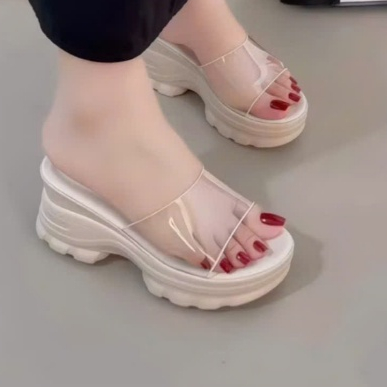 Dép Xuồng Nữ Cao 8cm Ngọc Trinh Store Quai Trong Mike Mũi Nhọn - Mã KB088_L1A.