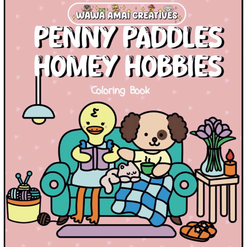 (41 tranh dày 180gsm) Bộ tranh tô màu vịt con “PENNY PADDLES HOMEY HOBBIES”