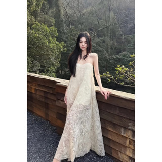 Váy maxi ren nổi 2 dây dáng dài thanh lịch, trẻ trung bầu bí có thể bon chen có bigsize Nh73