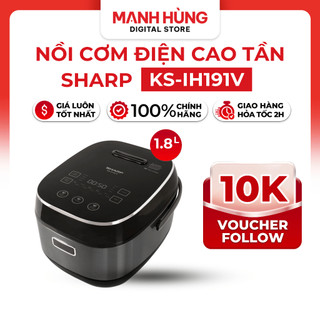  Nồi Cơm Điện Tử Cao Tần Sharp  KS-IH191V-BK - Dung Tích 1.8L - Công Suất 1300W - Bảo Hành 12 Tháng 