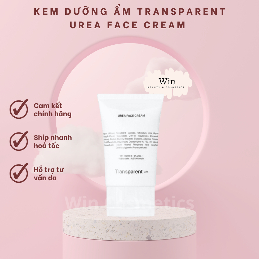 [Hàng công ty] TRANSPARENT Urea Face Cream - kem dưỡng ẩm với 5% ure (50ml)