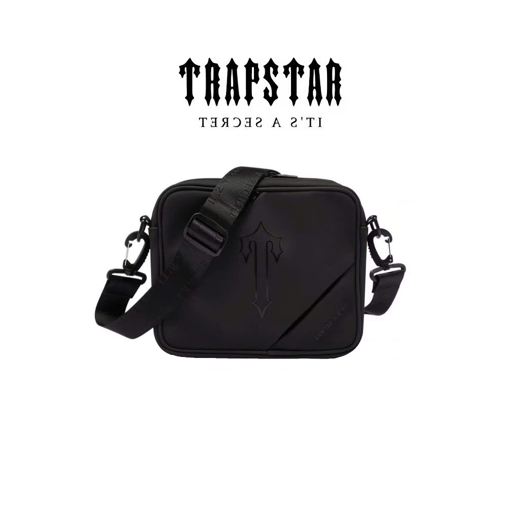 Túi đeo chéo Trapstar London Black da trơn PU chống nước phong cách hiphop