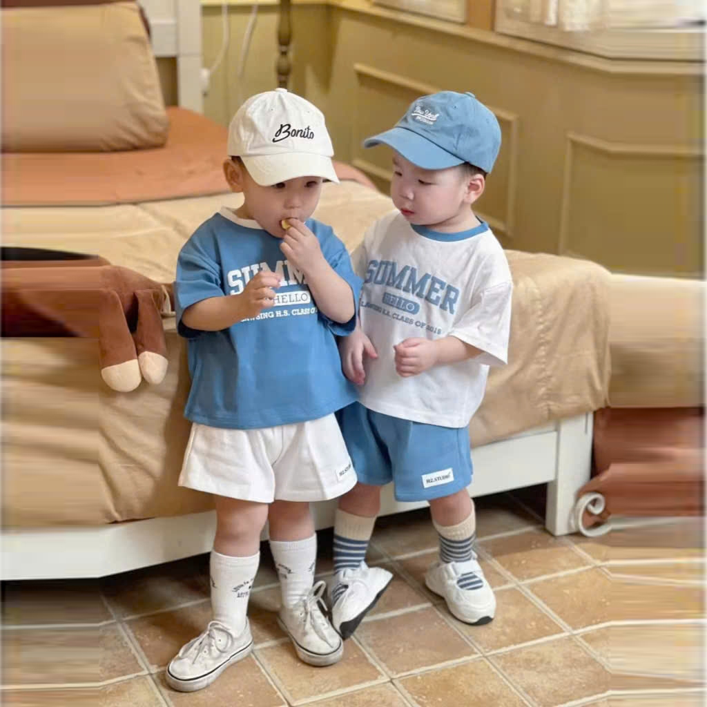 Đồ bộ bé trai bé gái mùa hè chất vải mềm mịn thoáng mát , Quần áo trẻ em phong cách thể thao đủ size cho bé