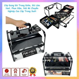 [Size 32CM] Cốp Thùng Make Up Đựng Mỹ Phẩm Đồ Làm Nail, Nối Mi Trong Suốt 4 Ngăn - Cốp Trang Điểm Trong Suốt Cao Cấp-B02