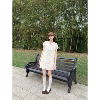 LEPE váy yếm babydoll hoa chìm hai lớp cổ điển thiết kế lepebylinh