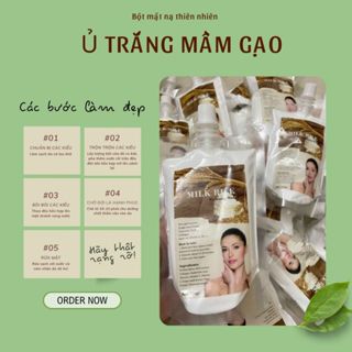 Ủ trắng mầm gạo Collagen cấp ẩm hàng xin, dưỡng da sáng mịn, Mặt nạ mầm gạo, Cấy trắng mầm gạo - Bột mặt nạ thiên nhiên