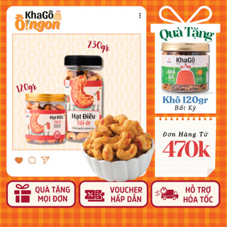 HẠT ĐIỀU Rang Tỏi Ớt hạt to mặn ngọt cay nhẹ 3 vị hộp 140gr/230gr loại to, giòn, béo | KHA GỒ