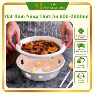 Bát Hâm Nóng Thức Ăn Chất Liệu Sứ Xương Cao Cấp Thiết Kế 2 Lớp Giúp Giữ Nhiệt Hiệu Quả