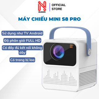Máy Chiếu Mini S8 Pro Full HD Kết Nối Wifi, Bluetooth Dễ Dàng Hệ Điều Hành Android Có sẵn Youtube, Netfix, XEM CỰC PHÊ