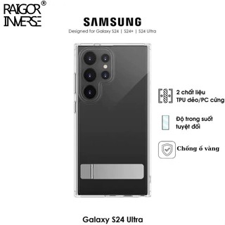  Raigor Inverse Crystal Case - Ốp lưng trong sốt kèm kệ đỡ cho SAMSUNG S25 Ultra chống sốc  chống ố vàng cao cấp 