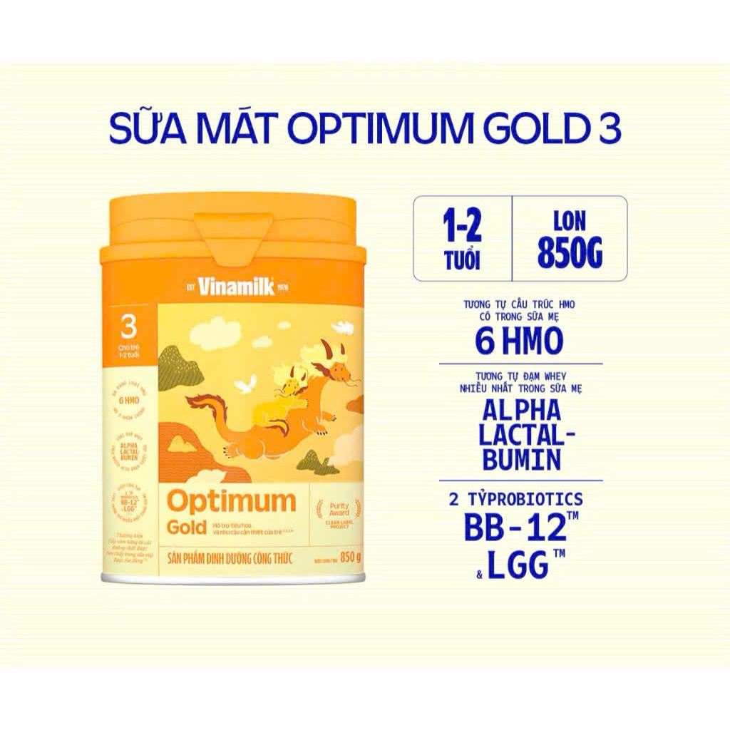 Sữa bột Optimum Gold 3 850g mẫu mới