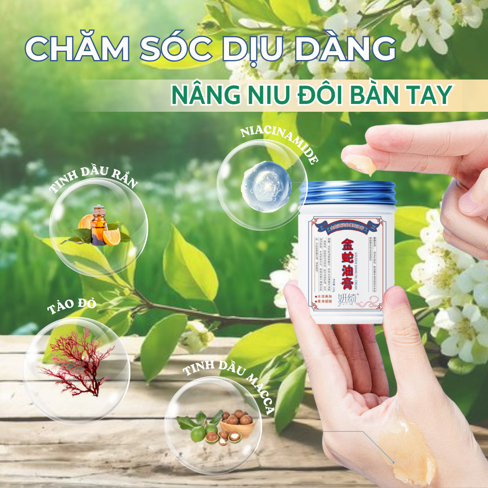 Kem Dưỡng Da Tay Đông Y GOLDEN SNAKE – Cấp Ẩm, Xoá Nếp Nhăn, Da Mềm Mịn, Tăng Cường Độ Đàn Hồi, Bảo Vệ Da Tay | MOSKA
