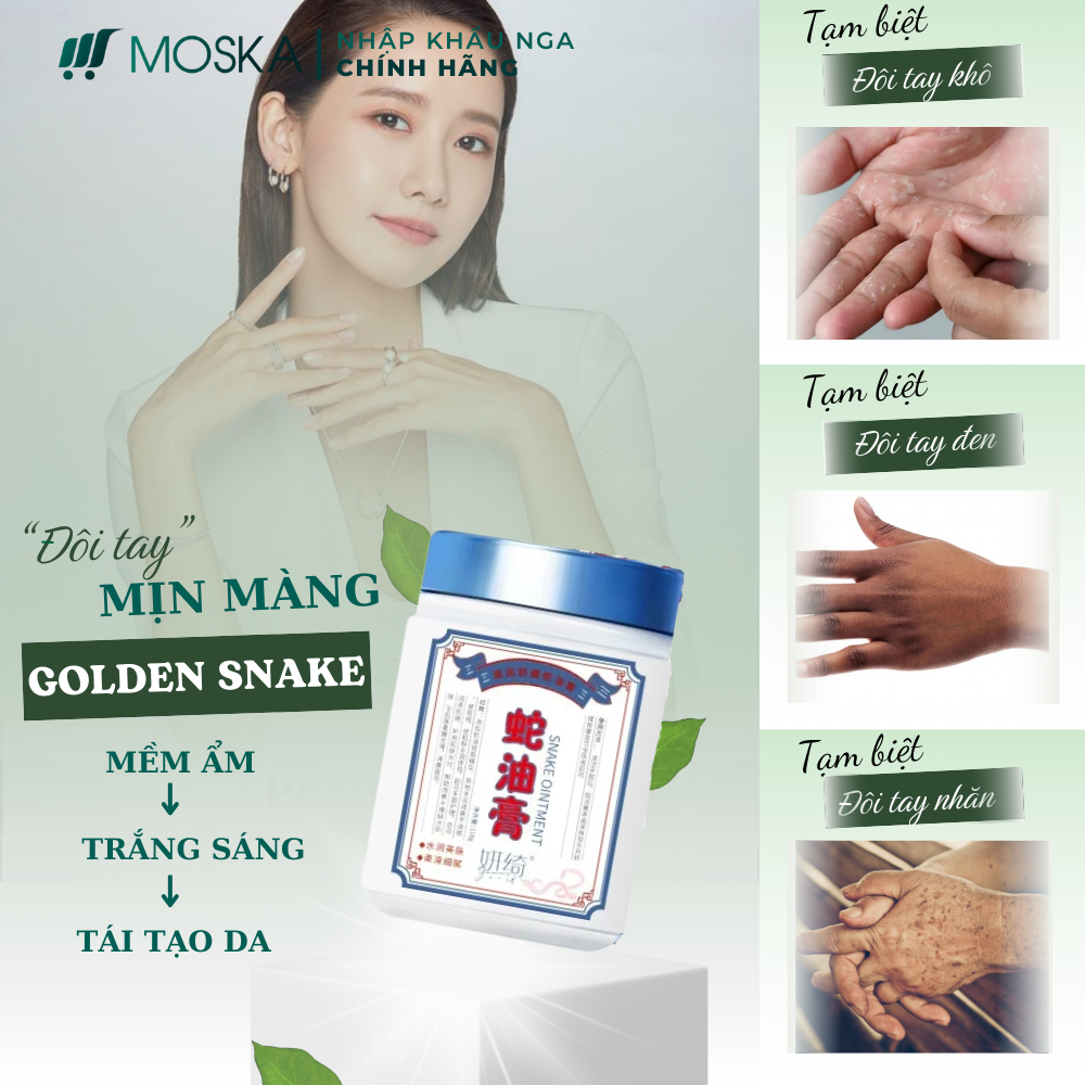 Kem Dưỡng Da Tay Đông Y GOLDEN SNAKE – Cấp Ẩm, Xoá Nếp Nhăn, Da Mềm Mịn, Tăng Cường Độ Đàn Hồi, Bảo Vệ Da Tay | MOSKA