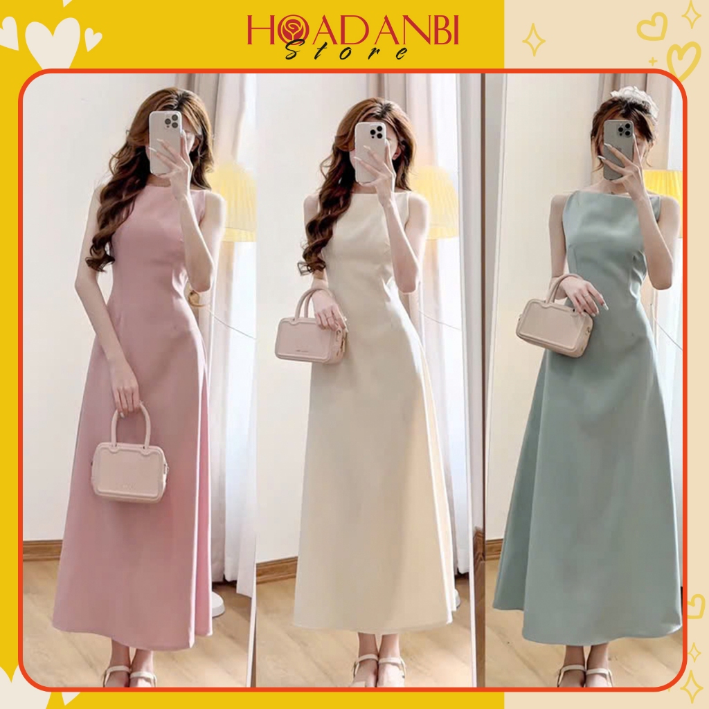 Váy Laly dress dáng dài cổ thuyền phong cách Hàn Quốc, đầm Maxi Cổ Thuyền tiểu thư siêu xinh
