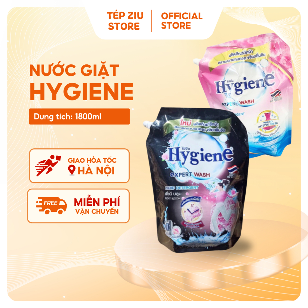 Nước Giặt HYGIENE Thái Lan Túi 1800ML đủ màu - Nước giặt hygiene Hương Thơm Lâu, Bền Màu Vải  - Hàng