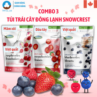   HÀ NỘI  Combo 3 túi Dâu Tây Việt Quất Mâm xôi đông lạnh Snowcrest Blueberry Nhập khẩu Canada 