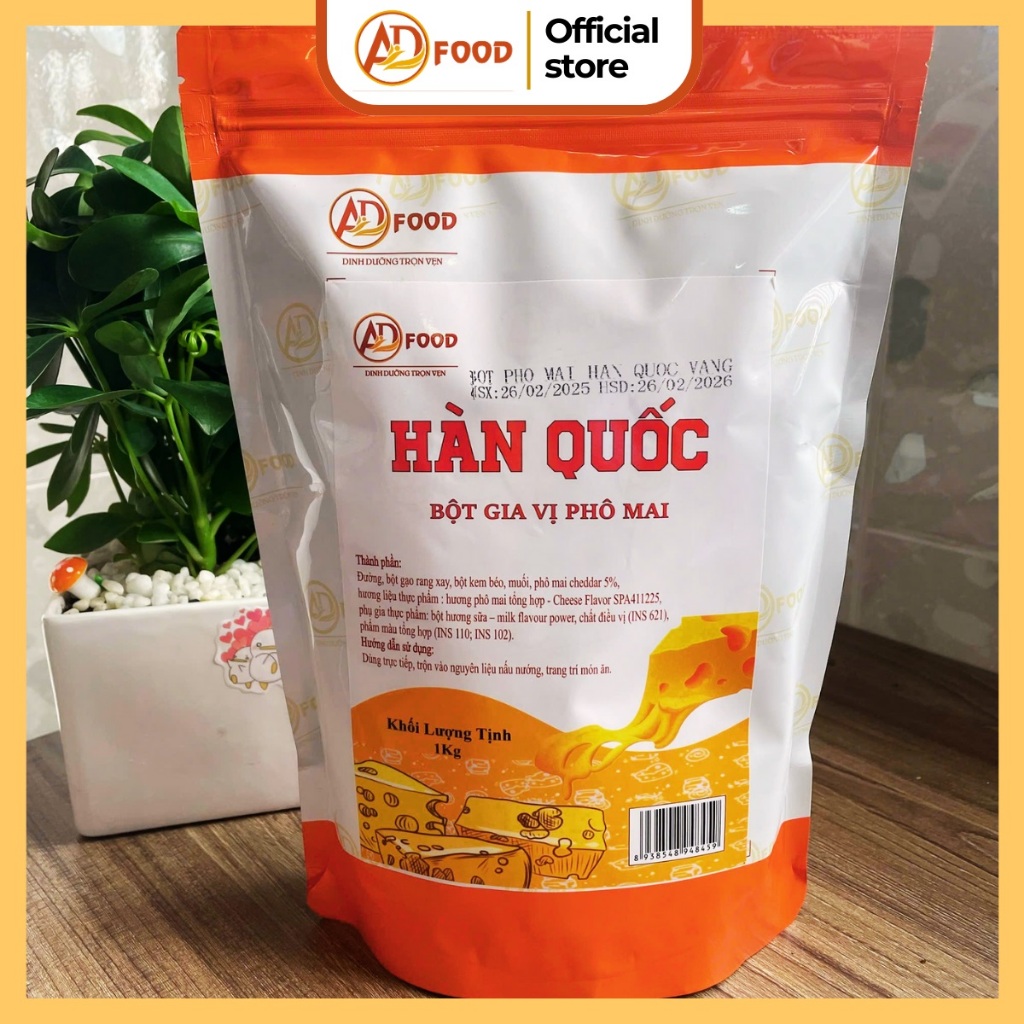 1kg bột phô mai Hàn Quốc vàng - chuyên dùng làm các món lắc, món chiên, làm sốt
