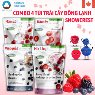   HÀ NỘI  Combo 4 túi Trái cây hỗn hợp Dâu Tây Việt Quất Mâm xôi đông lạnh Snowcrest Berry Blend 