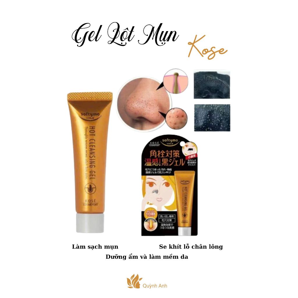 Kose Softymo Hot Cleansing Gel Nhật Bản giúp làm sạch mụn đầu đen mụn cám trên da mặt