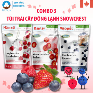 Combo 3 túi Dâu Tây, Việt Quất, Mâm xôi đông lạnh Snowcrest Nhập khẩu Canada