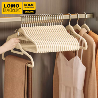 Bộ 10 Móc treo quần áo nam nữ LOMO bọc nhung cao cấp chắc chắn chống trượt, không để lại dấu vết xoay 360