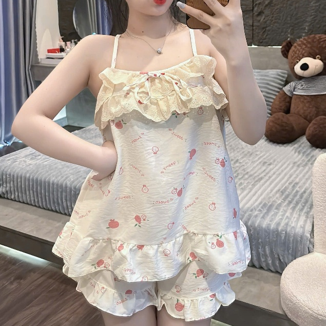 Bộ ngủ 2 dây, Đồ ngủ tiểu thư 2 dây có tăng giảm, Bộ ngủ đũi mềm 2 dây. Đồ bộ mặc nhà thoải mái, Đồ 