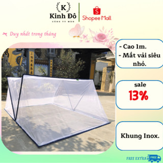 màn chụp người lớn chống muỗi mùng ngủ tự bung đỉnh vuông mùng ngủ cho bé gấp gọn dài 2m KINHĐÔ khung inox
