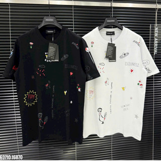 Áo Thun Nam DSQ2 Họa Tiết Hình In Nhiệt Cao Cấp - Áo Dsquared2 Chất Liệu Cotton Co Dãn 2 Chiều