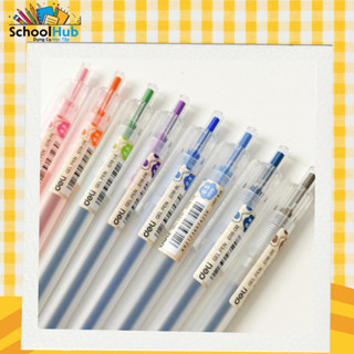 Combo 5/10/12/20 Bút Bi Nước Mực Gel Bấm Nhiều Màu Nhanh Khô 0.5mm Deli G118