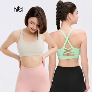 Áo bra tập Yoga Gym Hibi Sports BA520, kiểu 2 dây lưng tam giác, kèm mút ngực, chất vải Rib Fabric